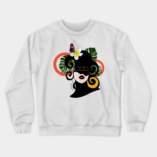 Abstract Woman with Mask Crewneck Sweatshirt